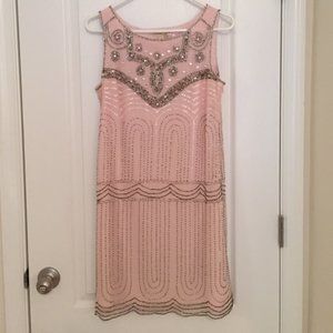 1920s Pink Beaded Flapper dress